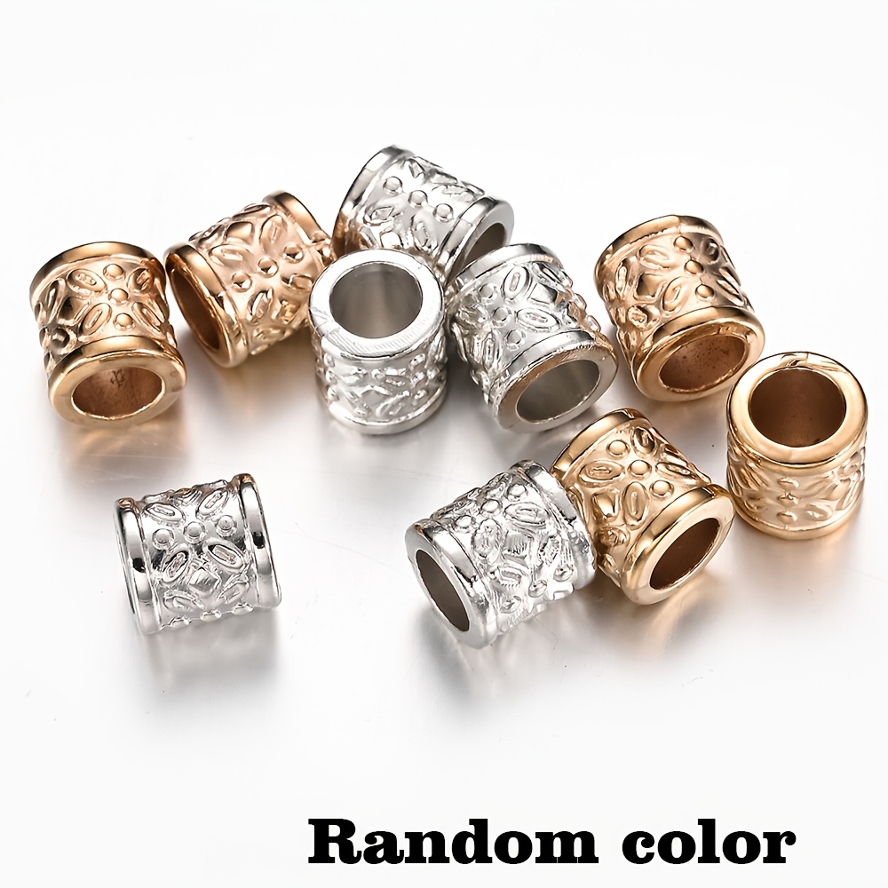 30pcs KC Golden Large Hole Flower Tube Spaced Beads for DIY